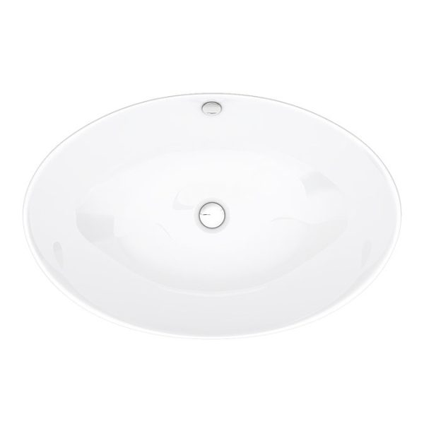 Arezzo Floating Basin Shelf with Drawer   Matt White   600mm incl. Oval Basin - Image 5
