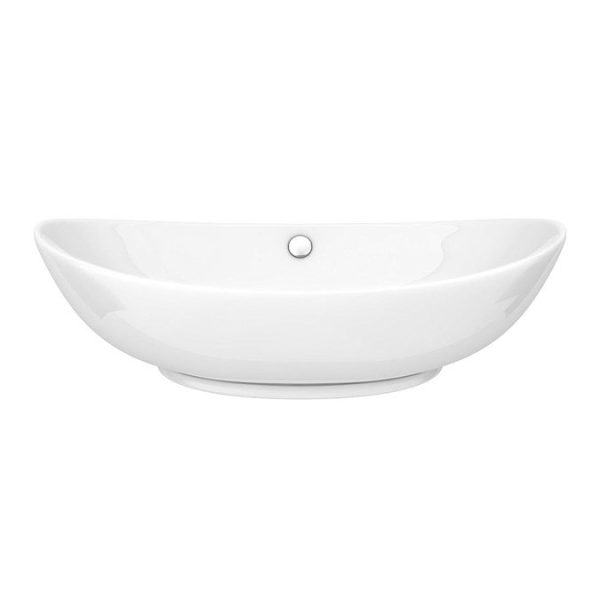 Arezzo Floating Basin Shelf with Drawer   Matt White   600mm incl. Oval Basin - Image 6