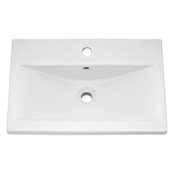 Arezzo 600 Matt Dark Green Floor Standing Vanity Unit with Brushed Brass Handles - Image 4