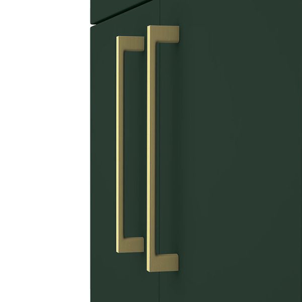 Arezzo 600 Matt Dark Green Floor Standing Vanity Unit with Brushed Brass Handles - Image 5