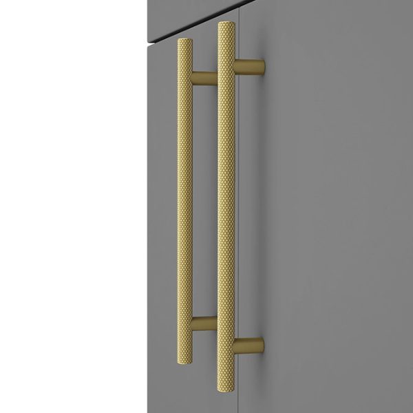 Arezzo Floor Standing Vanity Unit   Matt Grey   500mm with Industrial Style Brushed Brass Handles - Image 4
