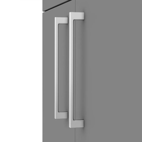 Arezzo 500 Matt Grey Floor Standing Vanity Unit with Chrome Handles - Image 4
