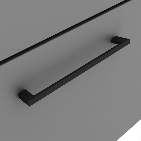 Arezzo 500 Matt Grey Wall Hung 1 Drawer Vanity Unit with Matt Black Handle - Image 4