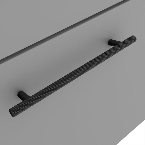 Arezzo Wall Hung Vanity Unit   Matt Grey   500mm with Industrial Style Black Handle - Image 4