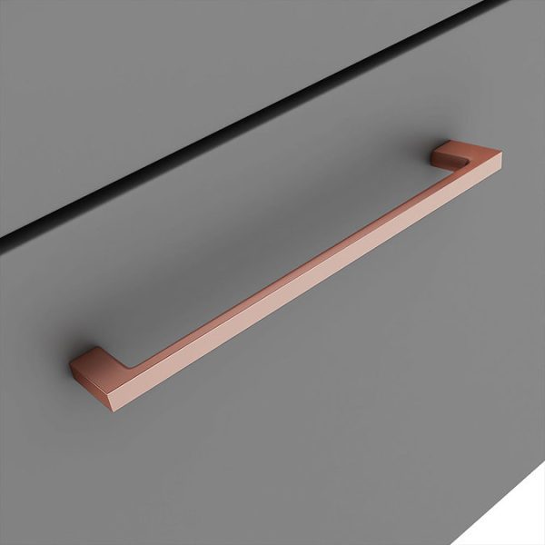 Arezzo 500 Matt Grey Wall Hung 1 Drawer Vanity Unit with Rose Gold Handle - Image 4