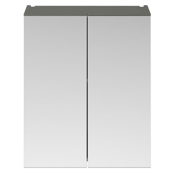 Arezzo 600 Matt Grey 2 Door Mirror Cabinet - Image 3