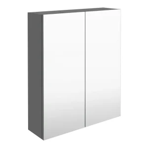 Arezzo 600 Matt Grey 2 Door Mirror Cabinet