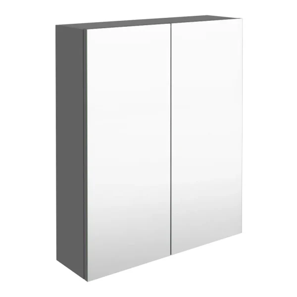 Arezzo 600 Matt Grey 2 Door Mirror Cabinet