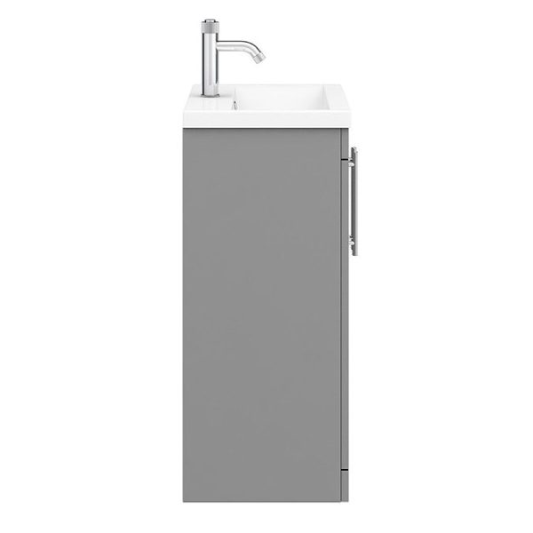 Arezzo Floor Standing Vanity Unit   Matt Grey   600mm with Industrial Style Chrome Handles - Image 2