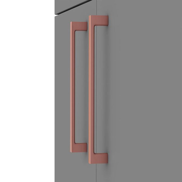 Arezzo 600 Matt Grey Floor Standing Vanity Unit with Rose Gold Handles - Image 5