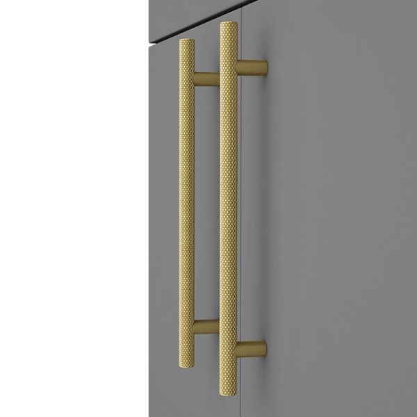 Arezzo Floor Standing Countertop Vanity Unit   Matt Grey   600mm with Industrial Style Brushed Brass Handles - Image 2