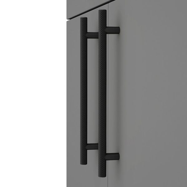 Arezzo Floor Standing Countertop Vanity Unit   Matt Grey   600mm with Industrial Style Matt Black Handles - Image 2