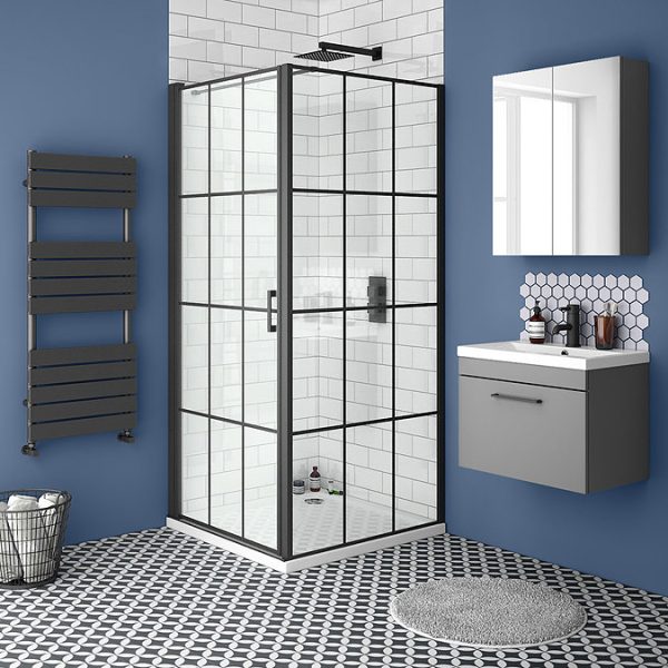 Arezzo 600 Matt Grey Wall Hung 1 Drawer Vanity Unit with Matt Black Handle - Image 7