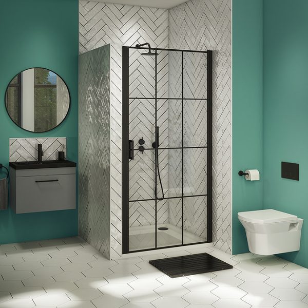 Arezzo 600 Matt Grey Wall Hung Vanity Unit with Matt Black Basin + Black Handle - Image 2