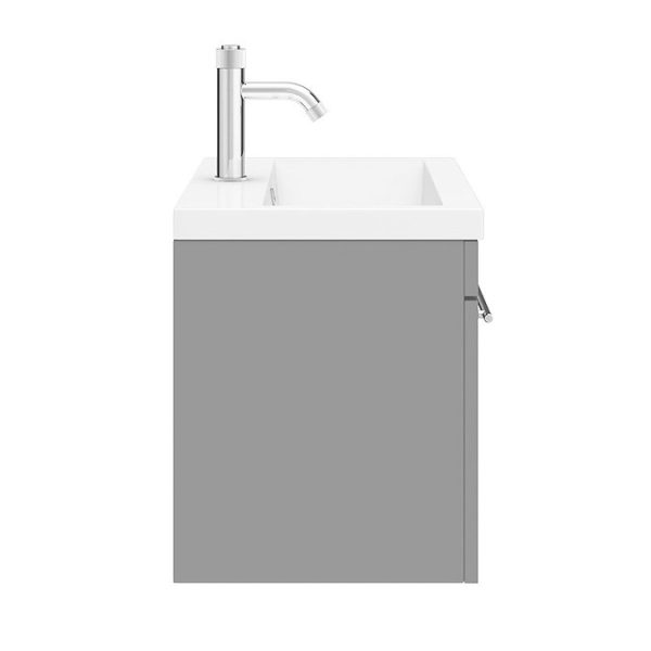 Arezzo Wall Hung Vanity Unit   Matt Grey   600mm with Industrial Style Chrome Handle - Image 2