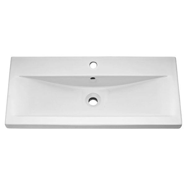 Arezzo Wall Hung Vanity Unit   Matt Grey   800mm with Matt Black Handle - Image 3