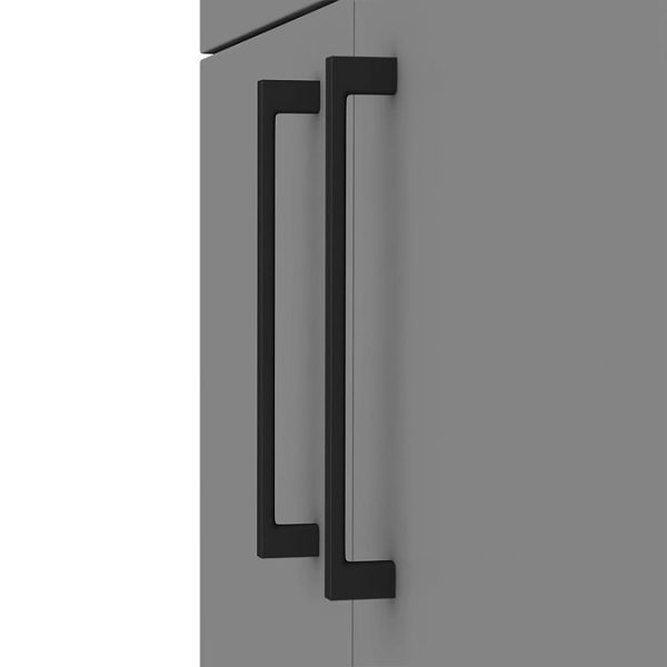 Arezzo Countertop Basin Unit   Grey with Black Handles   600mm inc. Basin - Image 3