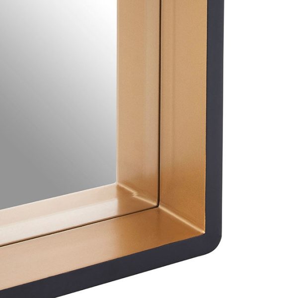 Arezzo Large 540 x 540 Black & Gold Frame Square Wall Mirror - Image 4