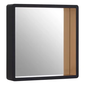 Arezzo Large 540 x 540 Black & Gold Frame Square Wall Mirror