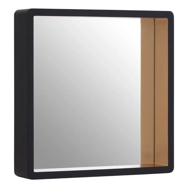 Arezzo Large 540 x 540 Black & Gold Frame Square Wall Mirror