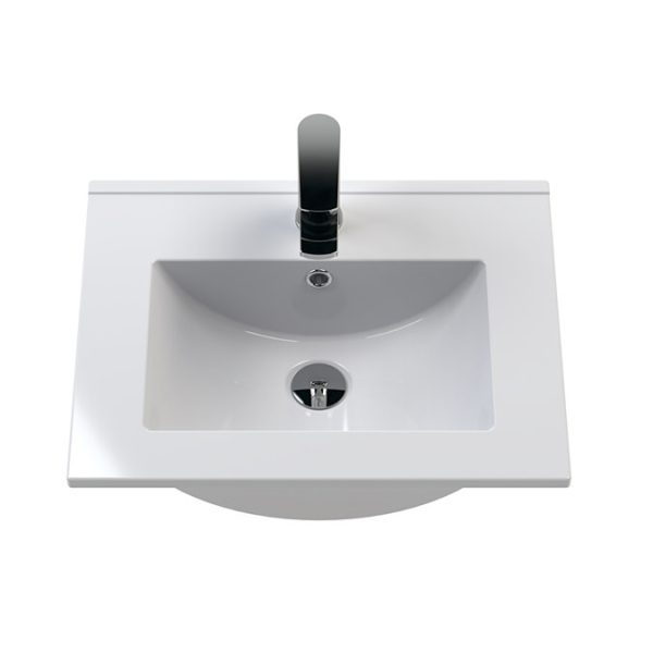 Arezzo 500 Matt Black Floor Standing Vanity Unit with White Slimline Basin + Matt Black Handles - Image 2