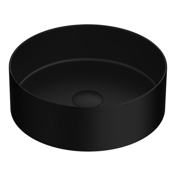Arezzo Vanity Unit   Matt Black   600mm 2 Drawer with Worktop, Black Handles, Black Round Basin and Legs - Image 4