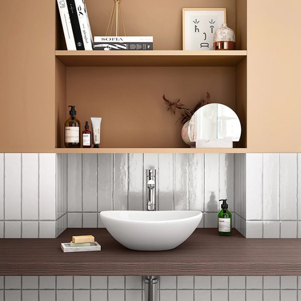 Arezzo Wall Hung Countertop Vanity Unit   Matt Black   600mm with Worktop, Black Handle and Oval Basin - Image 6