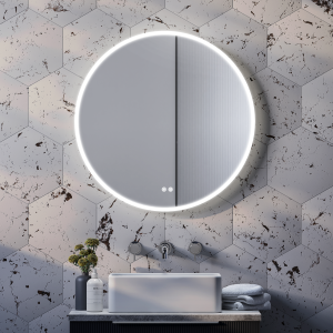 Arezzo 600mm Round Colour Changing LED Illuminated Bathroom Mirror with Bluetooth + Anti Fog