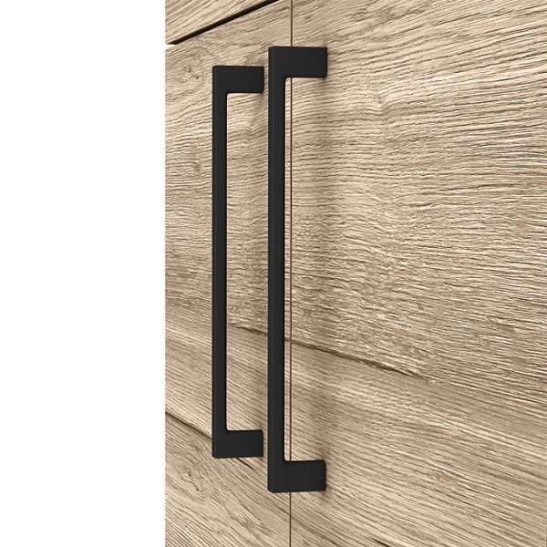 Arezzo Floor Standing Vanity Unit   Rustic Oak   500mm with Matt Black Handles - Image 5