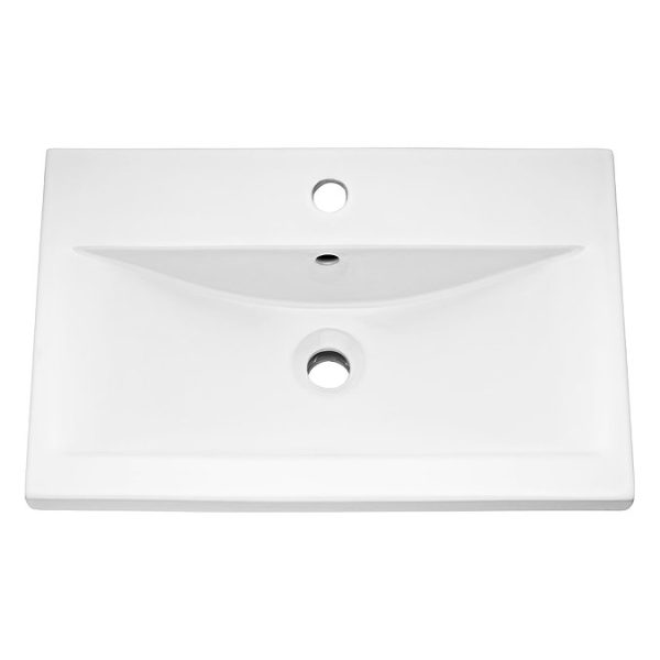 Arezzo Floor Standing Vanity Unit   Rustic Oak   600mm with Brushed Brass Handles - Image 3