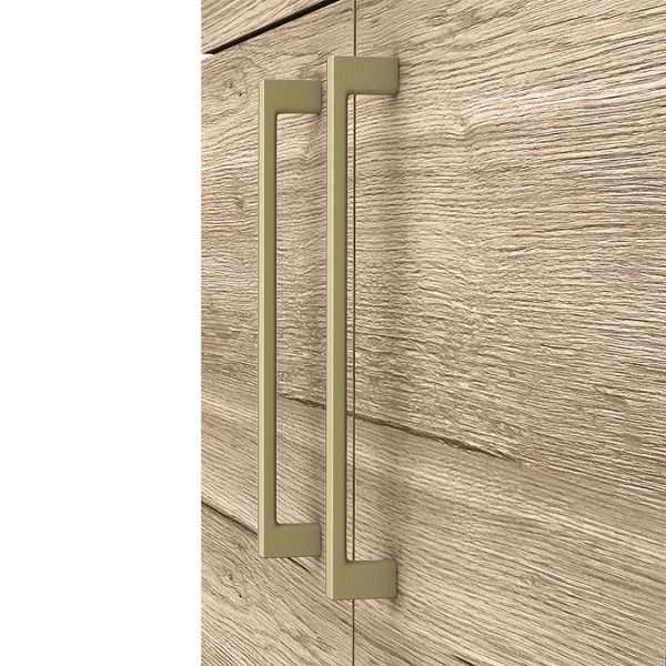 Arezzo Floor Standing Vanity Unit   Rustic Oak   600mm with Brushed Brass Handles - Image 5