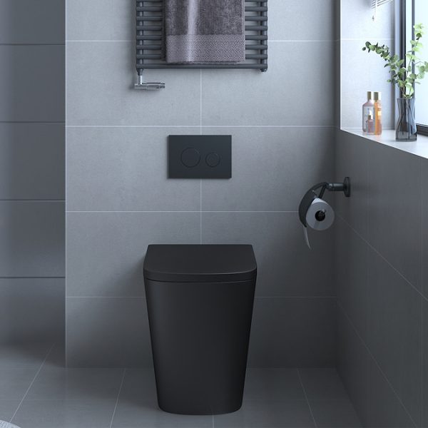 Arezzo Square BTW Rimless Toilet with Soft Close Seat Matt Black - Image 3