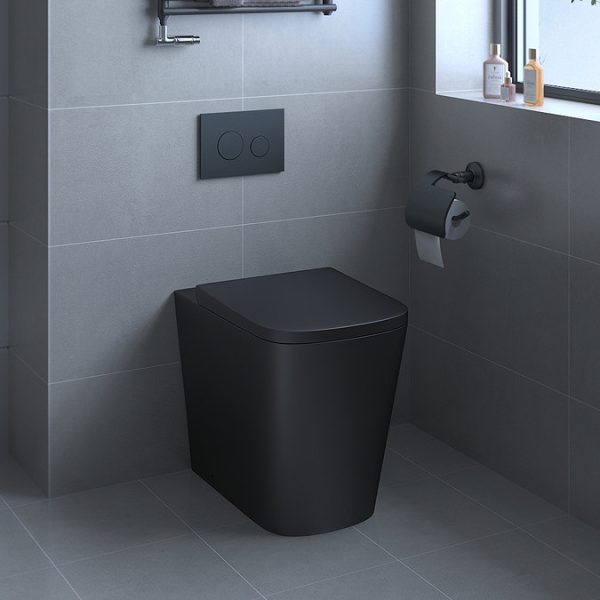 Arezzo Square BTW Rimless Toilet with Soft Close Seat Matt Black - Image 5