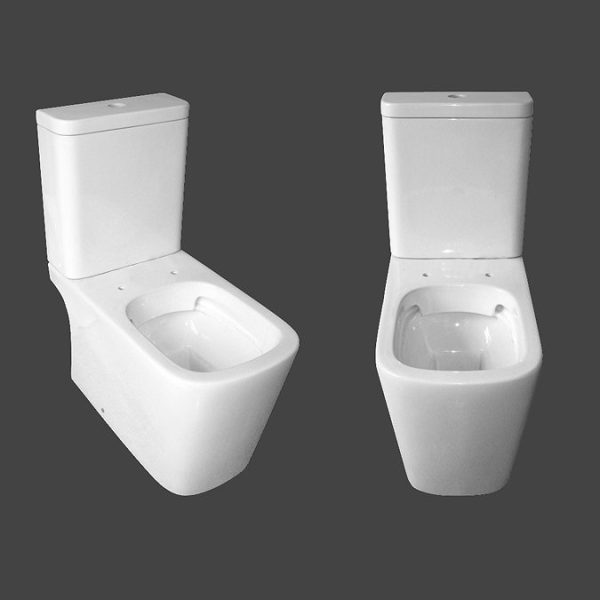 Arezzo Square Close Coupled Rimless Toilet with Soft Close Seat - Image 5