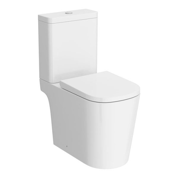 Arezzo Square Close Coupled Rimless Toilet with Soft Close Seat - Image 6