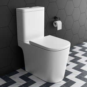 Arezzo Square Close Coupled Rimless Toilet with Soft Close Seat