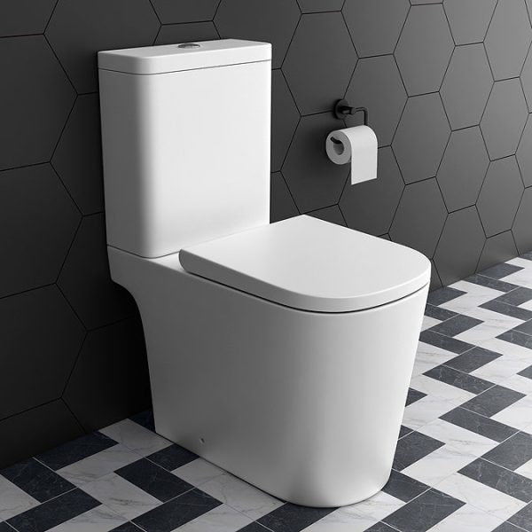 Arezzo Square Short Projection Close Coupled Rimless Toilet - Image 4