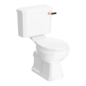 Arezzo Traditional Toilet with Rose Gold and Matt Black Lever