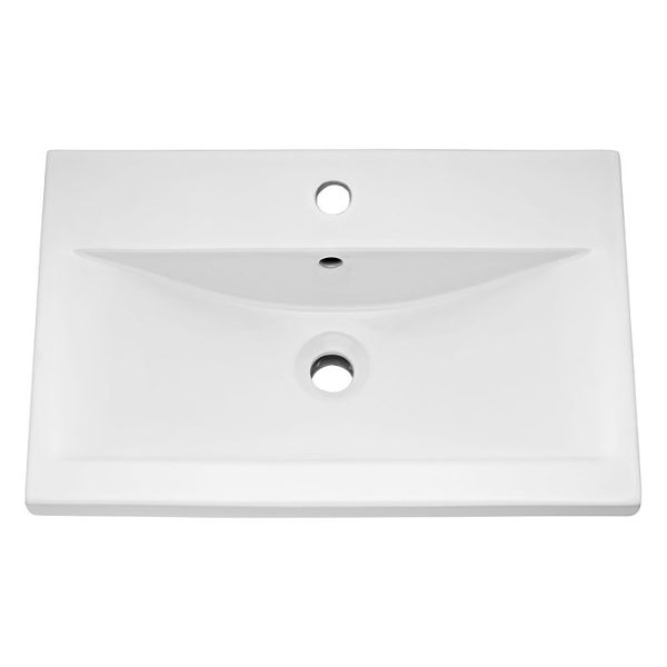 Arezzo 500 Matt Teal Green Floor Standing Vanity Unit with Matt Black Handles - Image 3