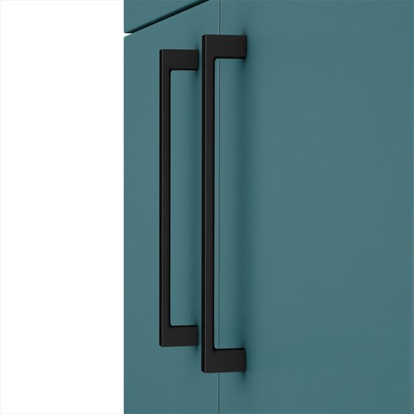 Arezzo 500 Matt Teal Green Floor Standing Vanity Unit with Matt Black Handles - Image 2