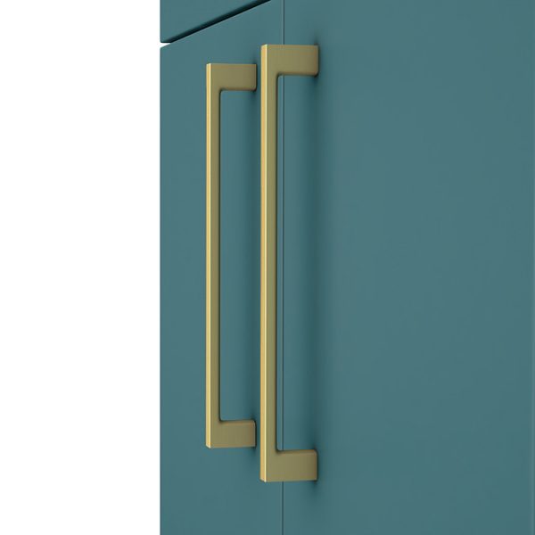 Arezzo 600 Matt Teal Green Floor Standing Vanity Unit with Brushed Brass Handles - Image 2