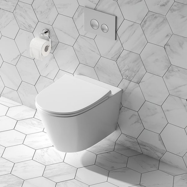 Arezzo Wall Hung Toilet + Slim Soft Close Seat - Image 2