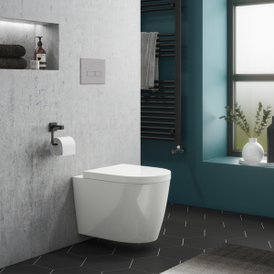 Arezzo Complete Wall Hung Toilet Set   Chrome Flush