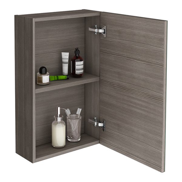 Brooklyn 450mm Grey Avola Bathroom Mirror Unit - Image 2
