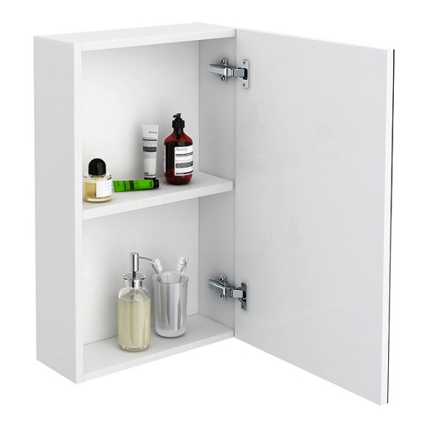 Brooklyn 450mm Gloss White Bathroom Mirror Unit - Image 2