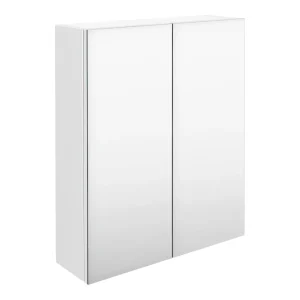 Brooklyn 600mm Gloss White Bathroom Mirror Cabinet   2 Door