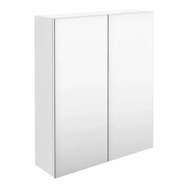 Brooklyn 600mm Gloss White Bathroom Mirror Cabinet   2 Door
