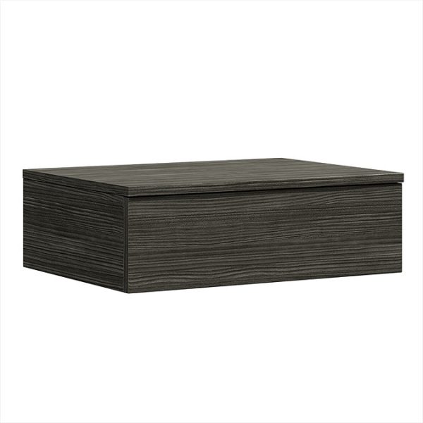 Brooklyn Wall Hung Countertop Basin Shelf with Drawer   Black   600 x 450mm - Image 2