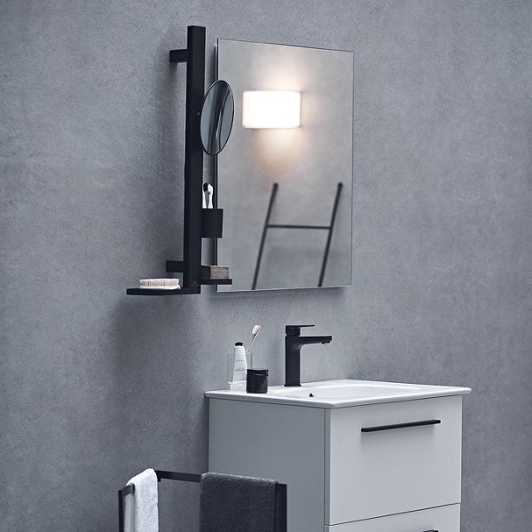 Ideal Standard Alu+ Silk Black 200mm Mirror & Beauty Bar - Image 3
