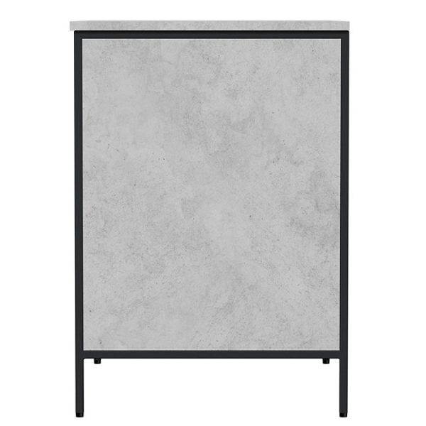 Mode Bergne 812mm Concrete Grey Worktop with Black Steel Framed Washstand - Image 2
